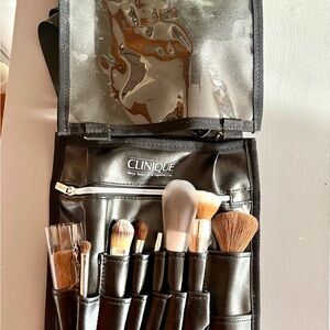 Clinique Dark Leather Messenger Bag